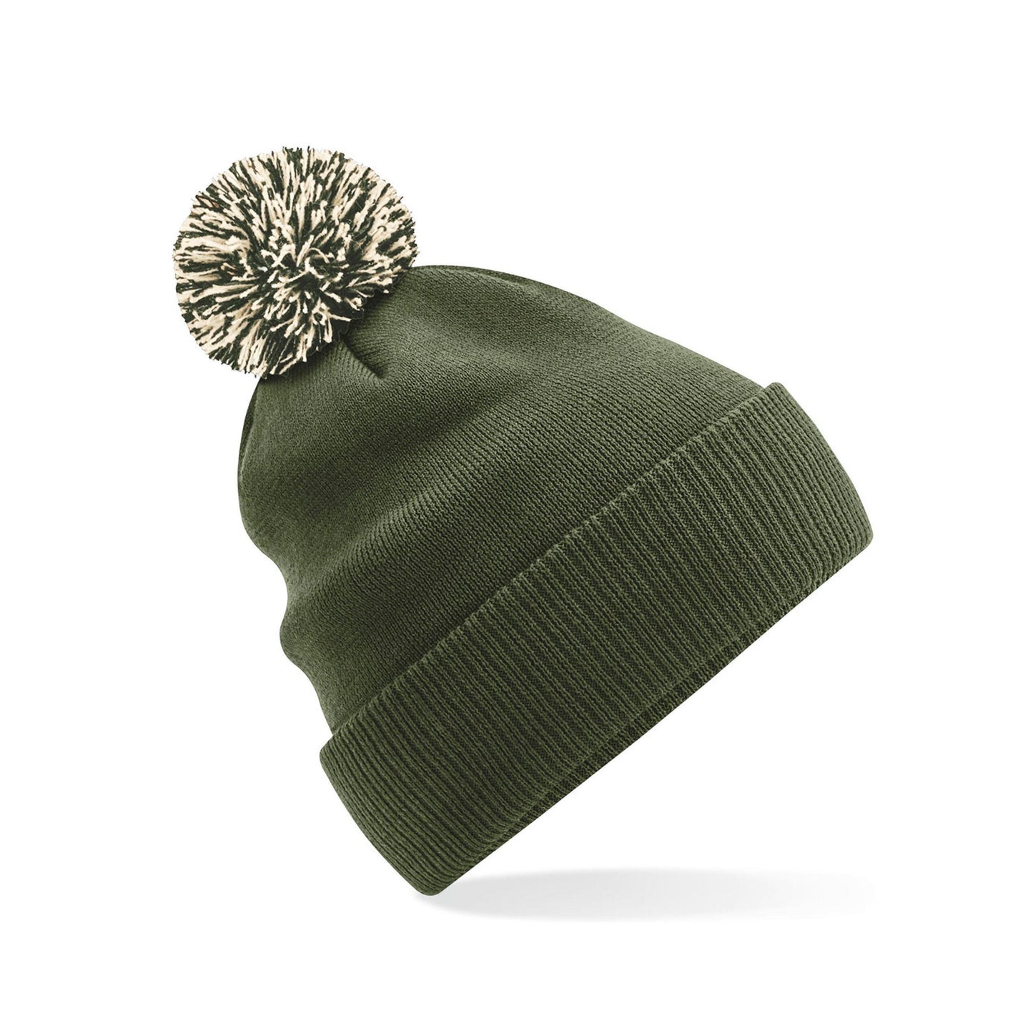 Olive Green-Oatmeal - Pack Shot - Beechfield Adults Unisex Snowstar Beanie