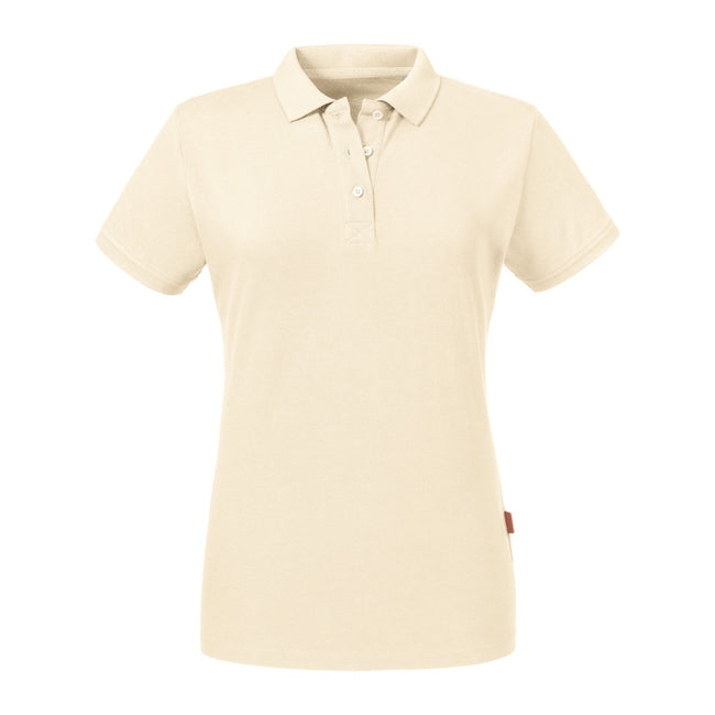 Natural - Front - Russell Womens-Ladies Pure Organic Polo