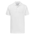 White - Front - Ultimate Adults Unisex 50-50 Pique Polo