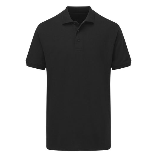 Black - Front - Ultimate Adults Unisex 50-50 Pique Polo