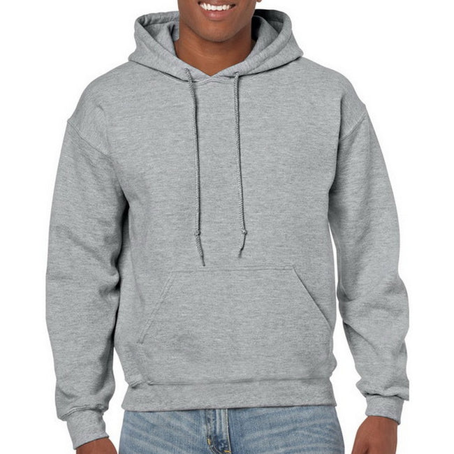 Sport Grey - Side - Gildan Heavy Blend Adult Unisex Hooded Sweatshirt - Hoodie