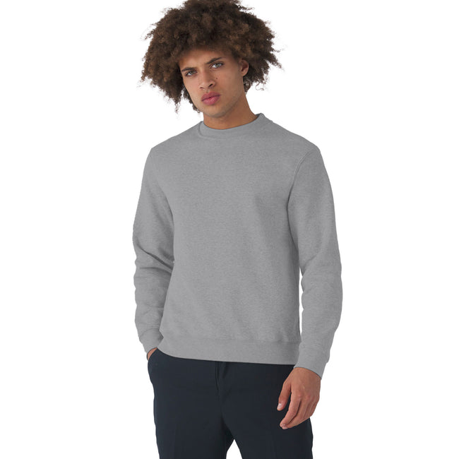 Heather Grey - Back - B&C Mens Set In Sweatshirt