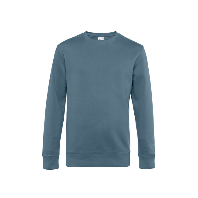 Nordic Blue - Front - B&C Mens King Crew Neck Sweater