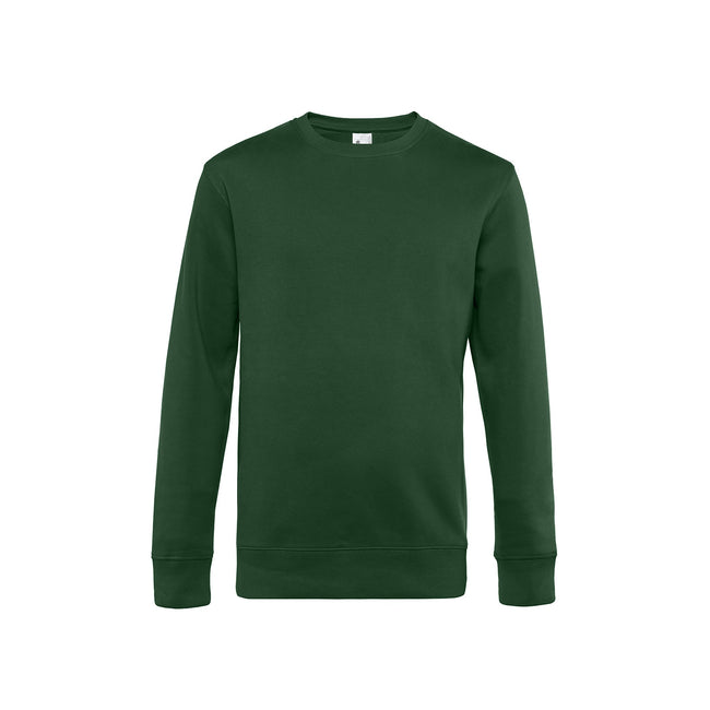 Bottle Green - Front - B&C Mens King Crew Neck Sweater