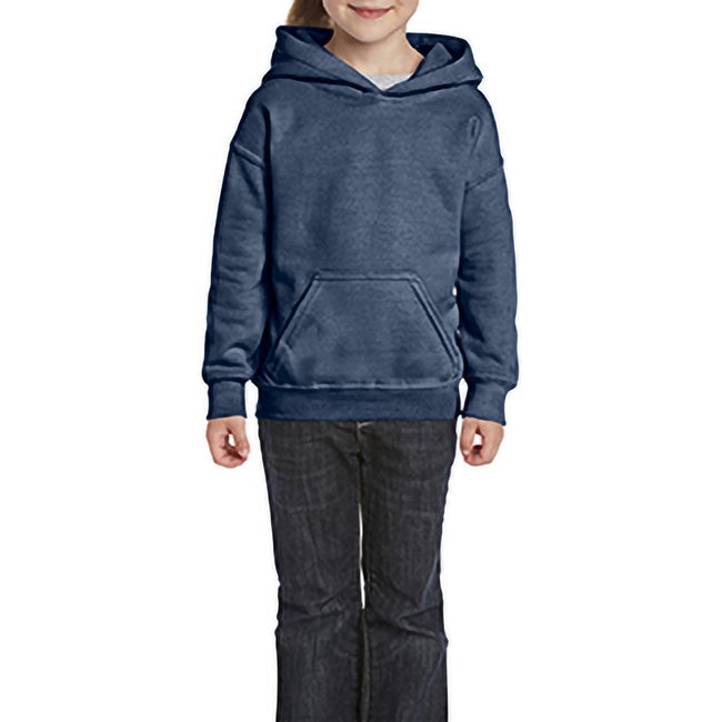 Light Pink - Close up - Gildan Heavy Blend Childrens Unisex Hooded Sweatshirt Top - Hoodie