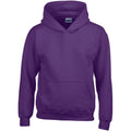 Purple - Front - Gildan Heavy Blend Childrens Unisex Hooded Sweatshirt Top - Hoodie