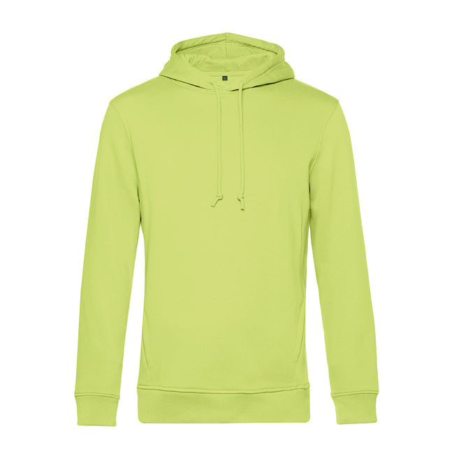 Lime - Front - B&C Mens Organic Hooded Sweater