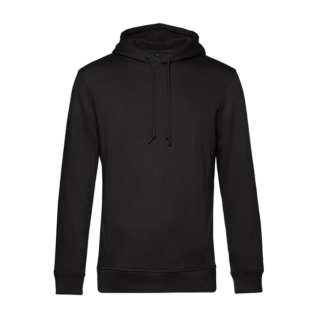 Black Pure - Front - B&C Mens Organic Hooded Sweater