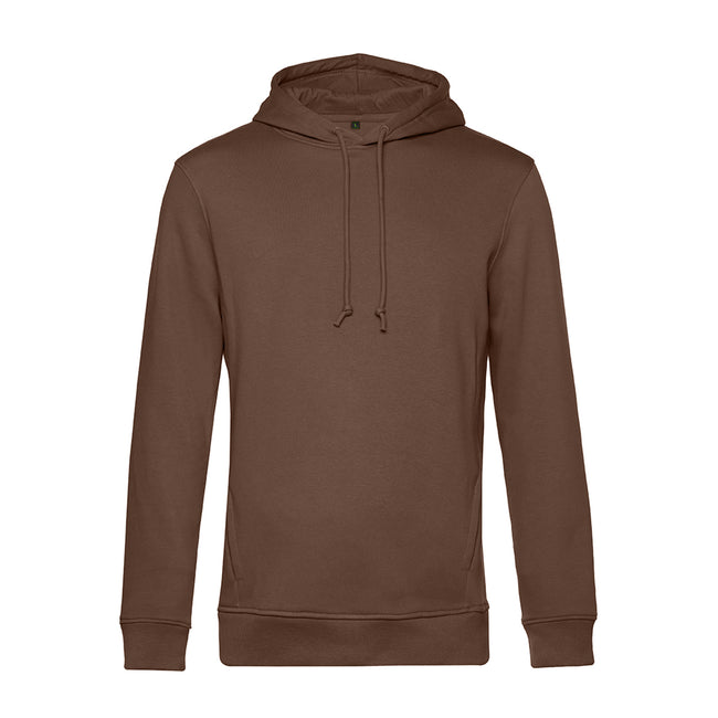 Mocha - Front - B&C Mens Organic Hooded Sweater