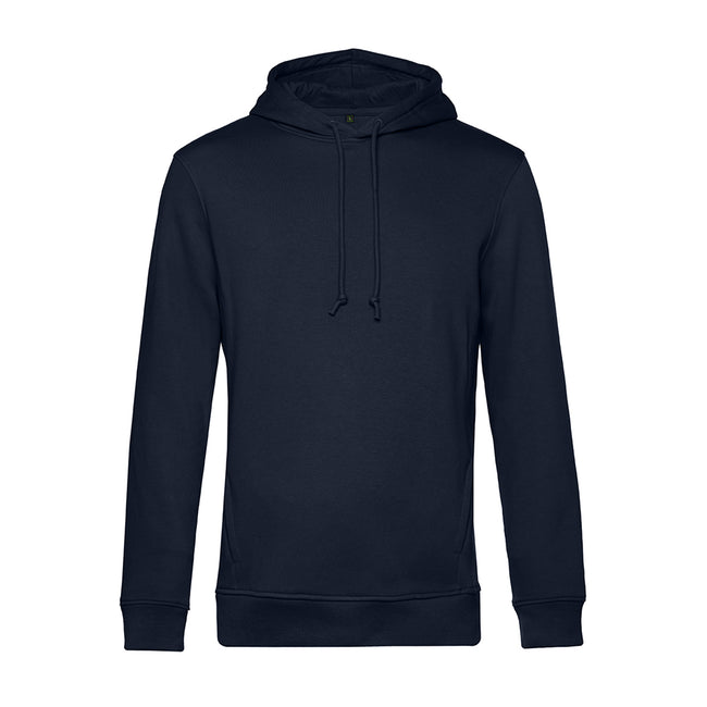 Navy Blue - Front - B&C Mens Organic Hooded Sweater