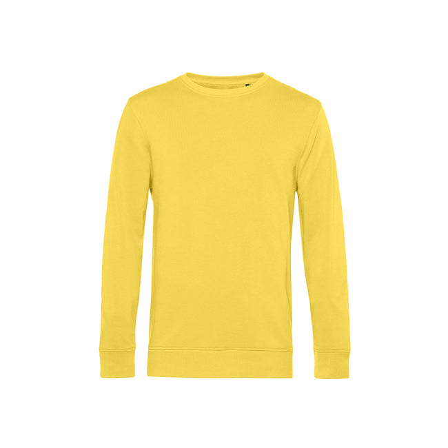Yellow Fizz - Front - B&C Mens Organic Crew Neck Sweat