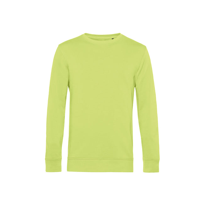Lime - Front - B&C Mens Organic Crew Neck Sweat
