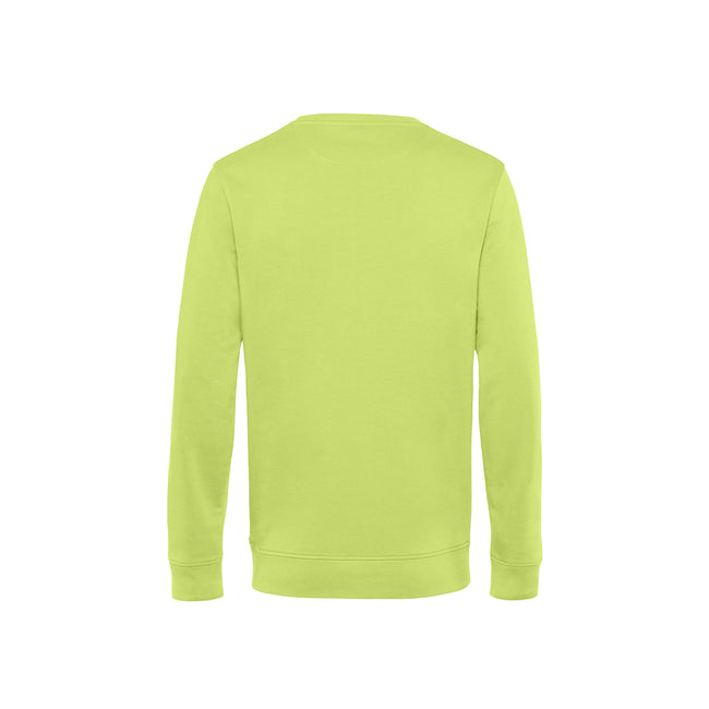 Lime - Back - B&C Mens Organic Crew Neck Sweat