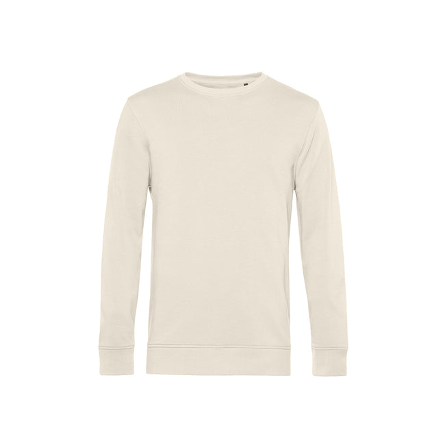 Off White - Front - B&C Mens Organic Crew Neck Sweat