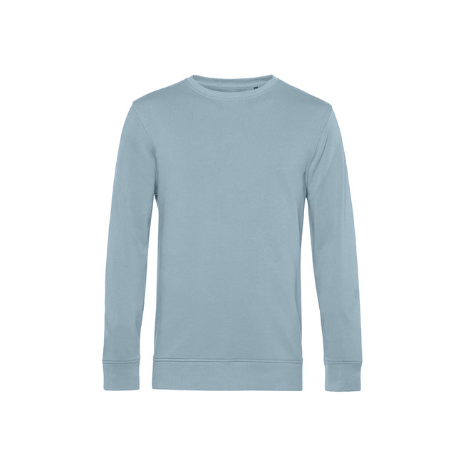 Blue Fog - Front - B&C Mens Organic Crew Neck Sweat