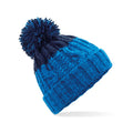 Azure Blue-Oxford Navy - Front - Beechfield Unisex Adult Apres Beanie