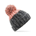 Graphite Grey-Blush - Front - Beechfield Unisex Adult Apres Beanie