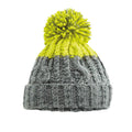 Light Grey-Citron - Back - Beechfield Unisex Adult Apres Beanie