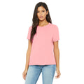 Pink - Back - Bella + Canvas Womens-Ladies Jersey Short-Sleeved T-Shirt