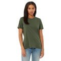 Military Green - Side - Bella + Canvas Womens-Ladies Jersey Short-Sleeved T-Shirt