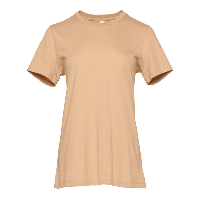 Sand Dune - Front - Bella + Canvas Womens-Ladies Jersey Short-Sleeved T-Shirt