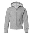 Sport Grey - Front - Gildan Heavy Blend Unisex Childrens Full Zip Hooded Sweatshirt - Hoodie