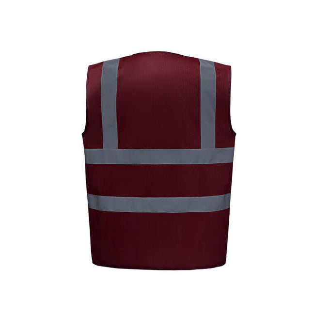 Maroon - Back - Yoko Mens High-Vis Waistcoat
