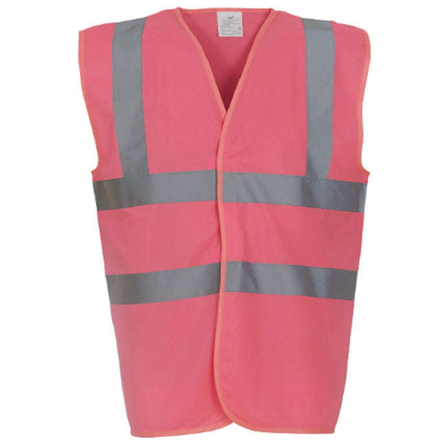 Pink - Front - Yoko Mens High-Vis Waistcoat