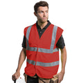 Red - Back - Yoko Mens High-Vis Waistcoat