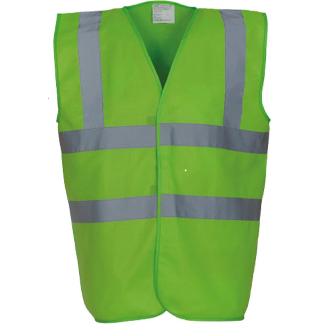 Lime Green - Front - Yoko Mens High-Vis Waistcoat