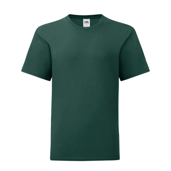 Forest Green - Front - Fruit of the Loom Childrens-Kids Iconic 150 T-Shirt