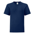 Navy - Front - Fruit of the Loom Childrens-Kids Iconic 150 T-Shirt