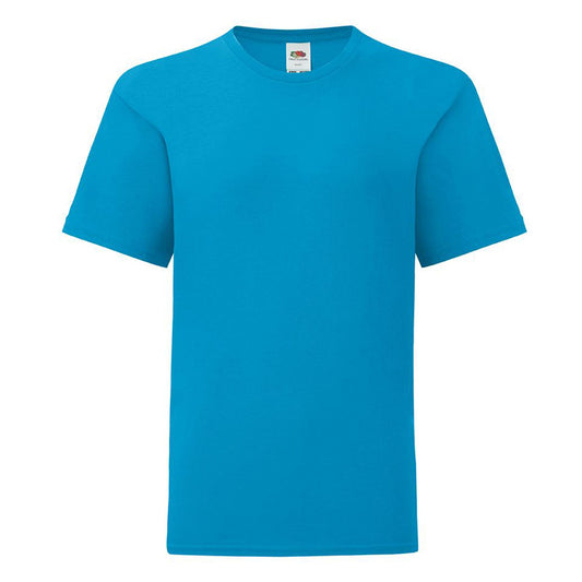 Azure - Front - Fruit of the Loom Childrens-Kids Iconic 150 T-Shirt