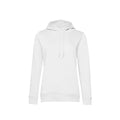 White - Front - B&C Womens-Ladies Organic Hoodie