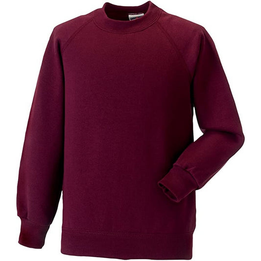Burgundy - Front - Jerzees Schoolgear Childrens-Kids Raglan Sweatshirt