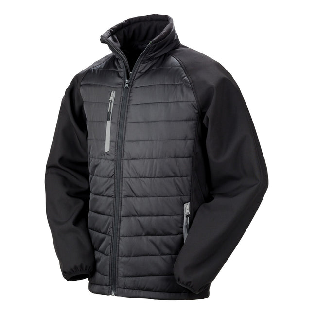 Black-Grey - Front - Result Unisex Adult Compass Softshell Gilet