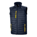 Navy-Yellow - Front - Result Unisex Adult Compass Softshell Gilet