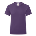 Purple - Front - Fruit of the Loom Girls Iconic 150 T-Shirt