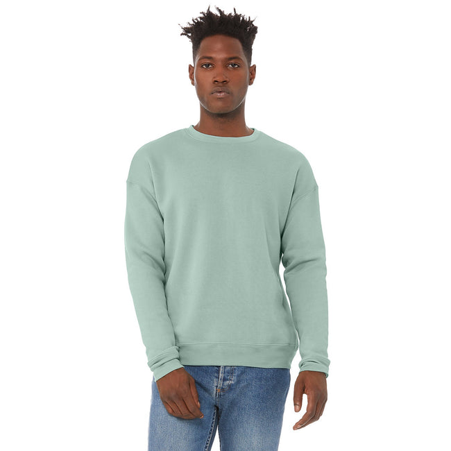 Dusty Blue - Front - Bella + Canvas Unisex Adult Fleece Drop Shoulder Sweatshirt