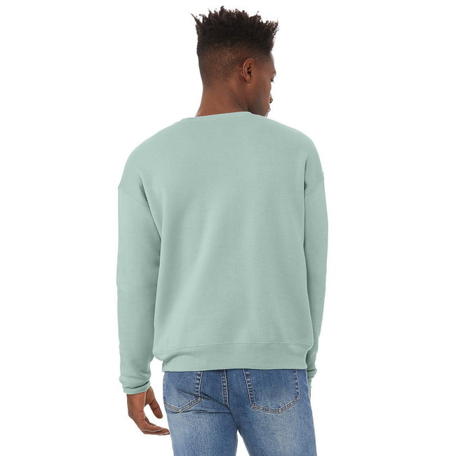 Dusty Blue - Back - Bella + Canvas Unisex Adult Fleece Drop Shoulder Sweatshirt