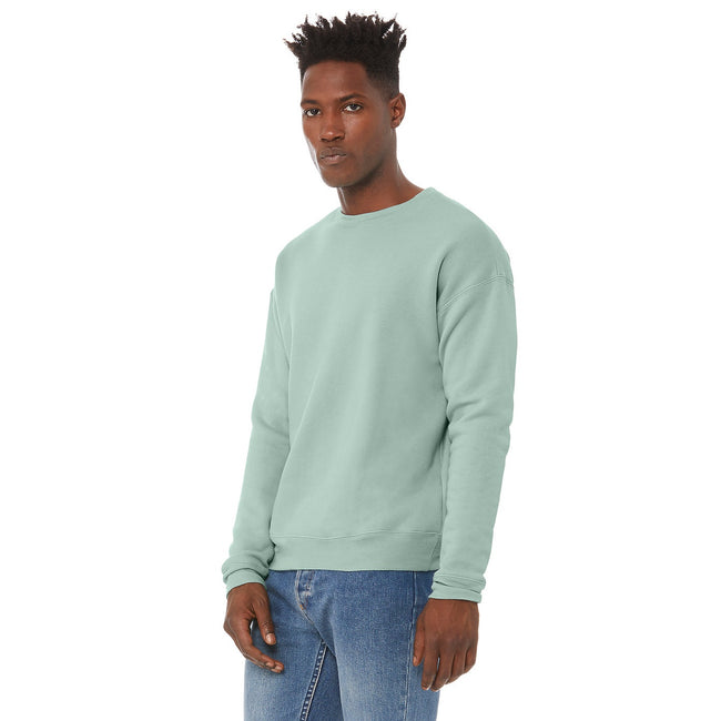 Dusty Blue - Side - Bella + Canvas Unisex Adult Fleece Drop Shoulder Sweatshirt