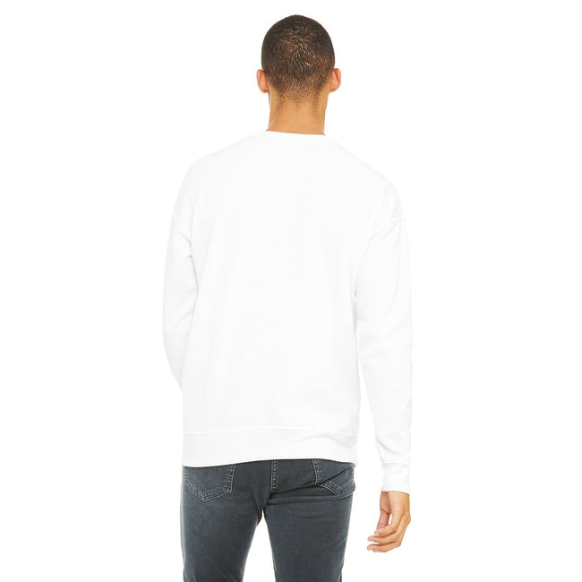 White - Back - Bella + Canvas Unisex Adult Fleece Drop Shoulder Sweatshirt
