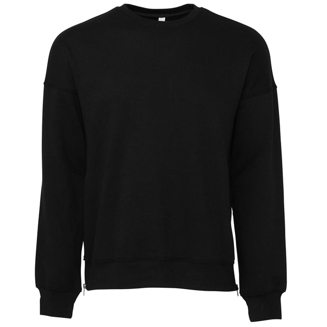 DTG Black - Front - Bella + Canvas Unisex Adult Fleece Drop Shoulder Sweatshirt