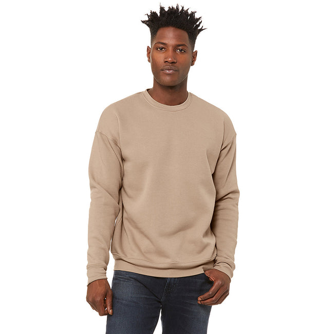 Tan - Back - Bella + Canvas Unisex Adult Fleece Drop Shoulder Sweatshirt
