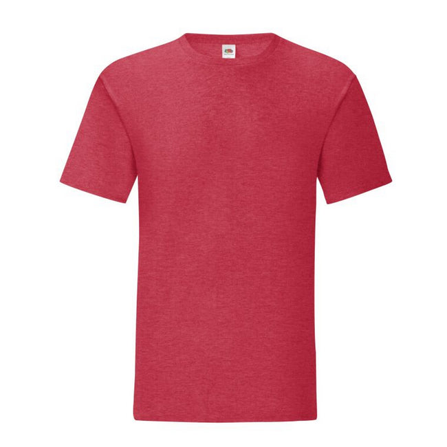 Red Heather - Front - Fruit Of The Loom Mens Iconic 150 T-Shirt