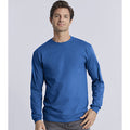 Royal - Close up - Gildan Mens Plain Crew Neck Ultra Cotton Long Sleeve T-Shirt