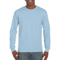 Light Blue - Lifestyle - Gildan Mens Plain Crew Neck Ultra Cotton Long Sleeve T-Shirt