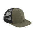 Olive Green-Black - Front - Beechfield Unisex Adult Original Trucker Cap