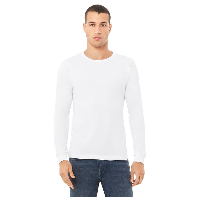 White - Back - Bella + Canvas Unisex Adult Jersey Long-Sleeved T-Shirt