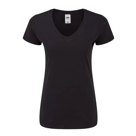 Black - Front - Fruit of the Loom Womens-Ladies Iconic 150 T-Shirt